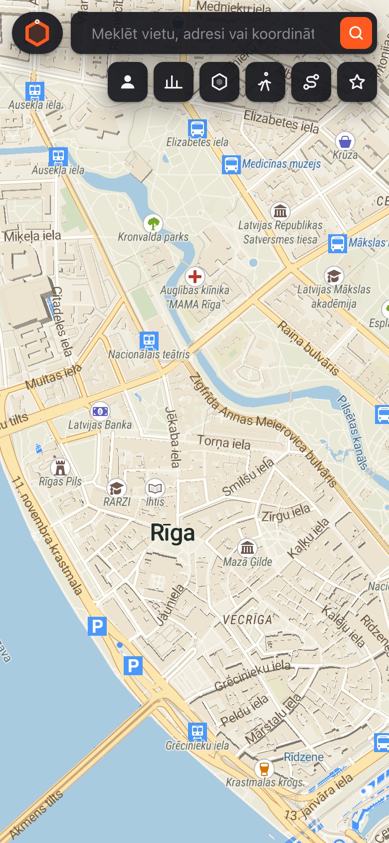 Pamata karte Rīgas centrā